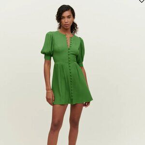 Reformation Laylin Dress in Kelly Green
